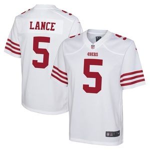 Men's San Francisco 49ers Trey Lance Nike White Game Jersey